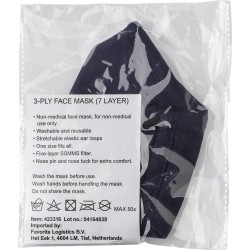 Masque réutilisable en coton et polyester Riyan Matières : coton Couleurs : gris accessoire événementiel unique