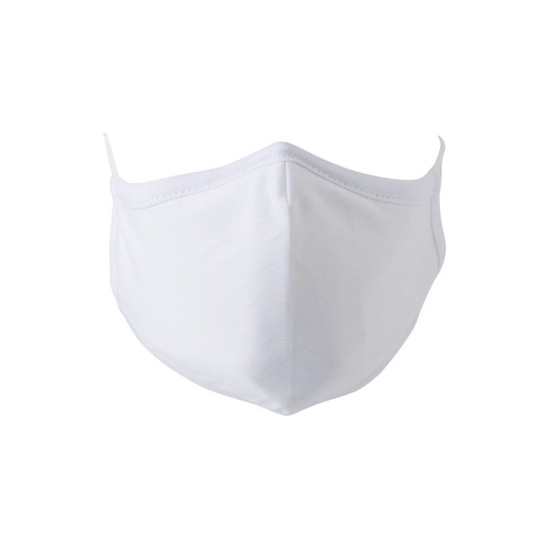 Masque réutilisable en coton et polyester Riyan Matières : coton Couleurs : blanc personnalisable avec votre logo