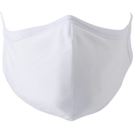 Masque réutilisable en coton et polyester Riyan Matières : coton Couleurs : blanc personnalisable avec votre logo