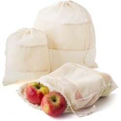 Set de 3 sacs en coton s - Adele | Objets publicitaires Matières : coton Couleurs : kaki marquage laser ultra précis