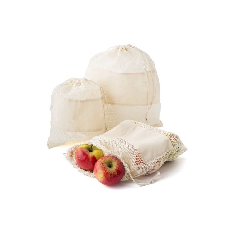 Set de 3 sacs en coton s - Adele | Objets publicitaires Matières : coton Couleurs : kaki marquage laser ultra précis
