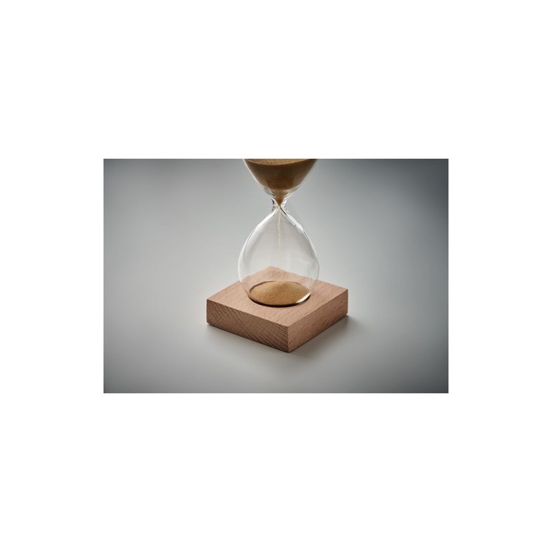 Sablier en verre  de 5 minutes personnalisé - Accessoire chic et pratique DESERT Matières : borosilicate Couleurs : beige marqua
