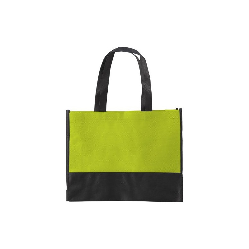 Sac shopping  en non-tissé personnalisable Brenda Matières : non tissé Couleurs : vert citron personnalisable avec votre logo
