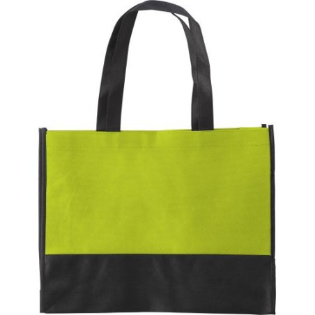 Sac shopping  en non-tissé personnalisable Brenda Matières : non tissé Couleurs : vert citron personnalisable avec votre logo