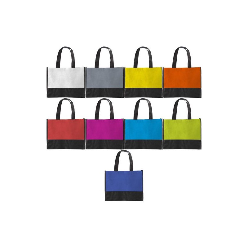 Sac shopping  en non-tissé personnalisable Brenda Matières : non tissé Couleurs : vert citron impression logo haute qualité