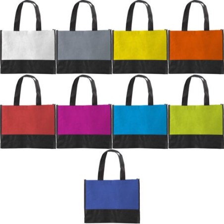 Sac shopping  en non-tissé personnalisable Brenda Matières : non tissé Couleurs : vert citron impression logo haute qualité