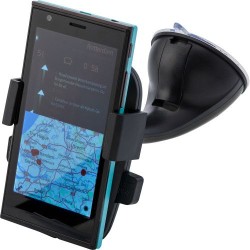 Support de téléphone personnalisé pratique idéal pour voiture - Laurine Matières : plastique Couleurs : noir marquage laser ultr