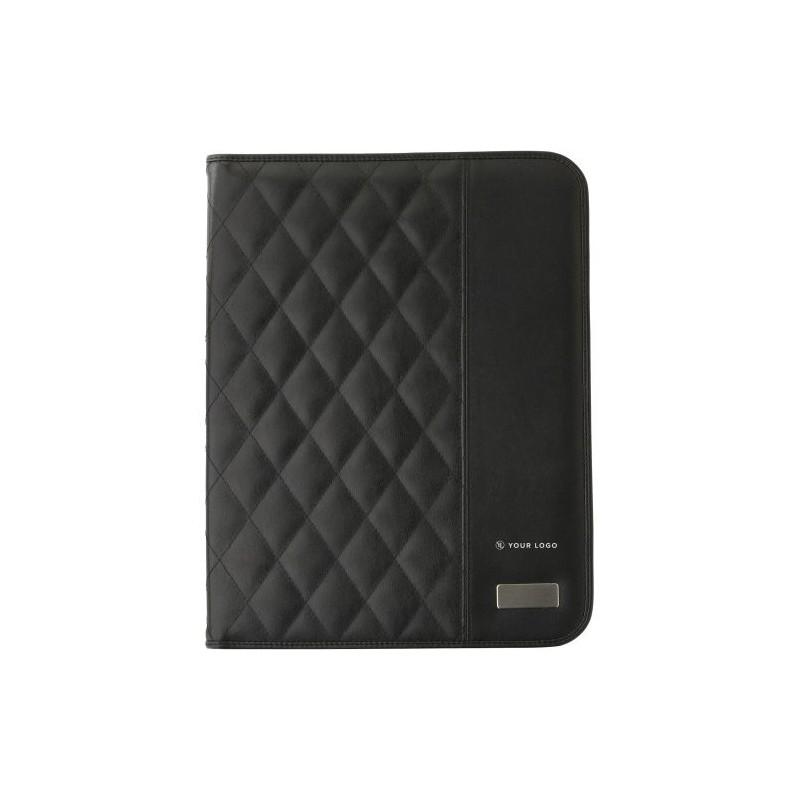 Conférencier A4 Personnalisé en PU Gitta - Objet Publicitaire Matières : polyester Couleurs : noir personnalisable avec votre lo