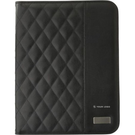 Conférencier A4 Personnalisé en PU Gitta - Objet Publicitaire Matières : polyester Couleurs : noir personnalisable avec votre lo
