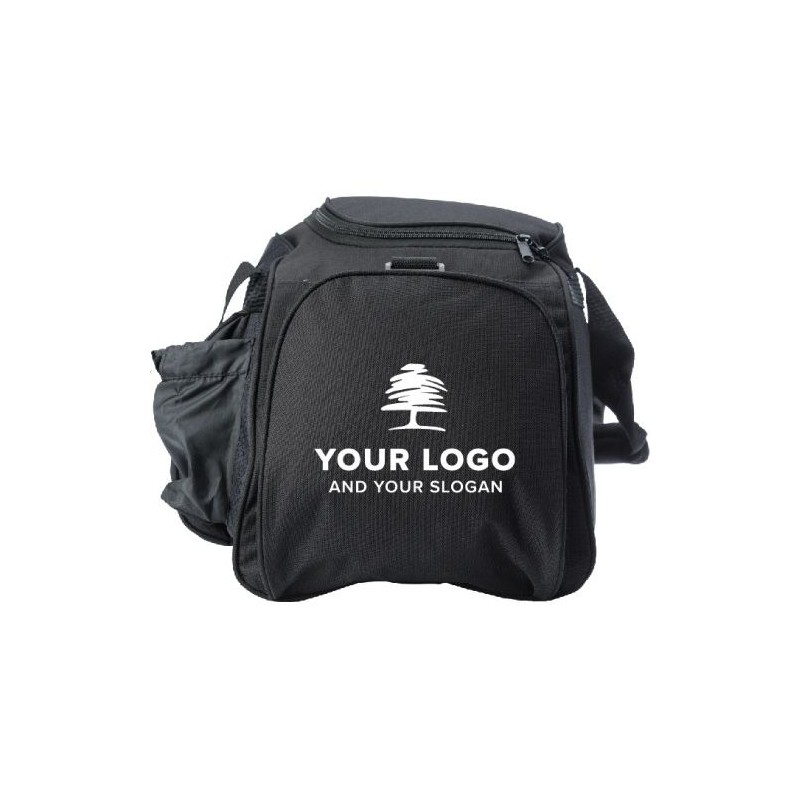 Sac de sport personnalisé en polyester - Ricardo, pratique pour vos activités Matières : polyester Couleurs : noir marquage lase