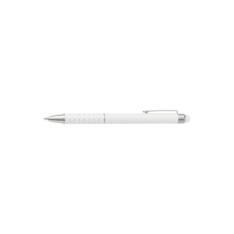Stylo bille en aluminium personnalisé twist Oliver Matières : caoutchouc Couleurs : blanc accessoire événementiel unique