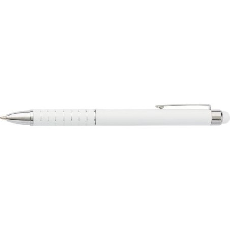Stylo bille en aluminium personnalisé twist Oliver Matières : caoutchouc Couleurs : blanc accessoire événementiel unique