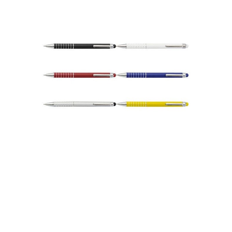 Stylo bille en aluminium personnalisé twist Oliver Matières : caoutchouc Couleurs : blanc personnalisation sur mesure