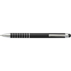 Stylo bille en aluminium personnalisé twist Oliver Matières : caoutchouc Couleurs : noir cadeau entreprise pas cher