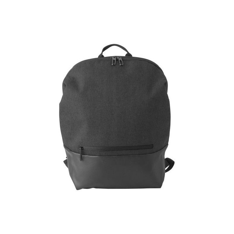 Sac à dos personnalisé avec sortie USB - Katia, idéal pour vos voyages Matières : polyester Couleurs : noir personnalisable avec