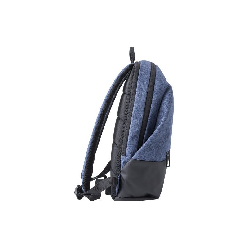 Sac à dos personnalisé avec sortie USB - Katia, idéal pour vos voyages Matières : polyester Couleurs : noir impression logo haut