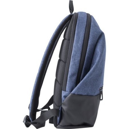 Sac à dos personnalisé avec sortie USB - Katia, idéal pour vos voyages Matières : polyester Couleurs : noir impression logo haut