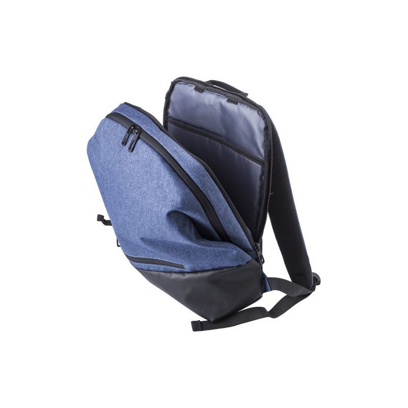 Sac à dos personnalisé avec sortie USB - Katia, idéal pour vos voyages Matières : polyester Couleurs : noir marquage couleur écl