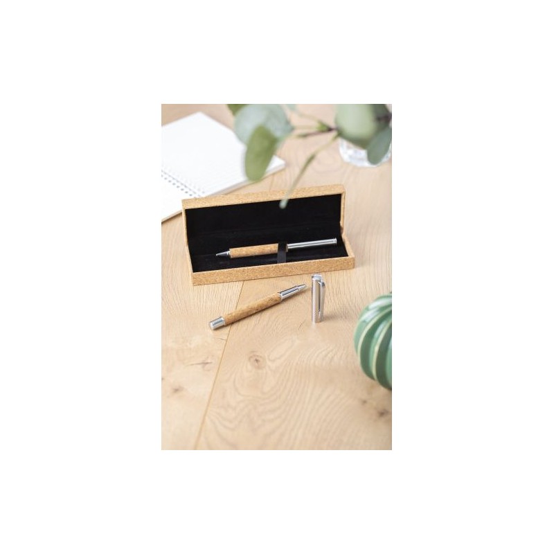 Parure de stylo bille et roller en liège Elmer
