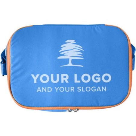 Sac isotherme auto-gonflable personnalisé 12L de confort pas cher Aleah Matières : polyester Couleurs : bleu clair impression ha