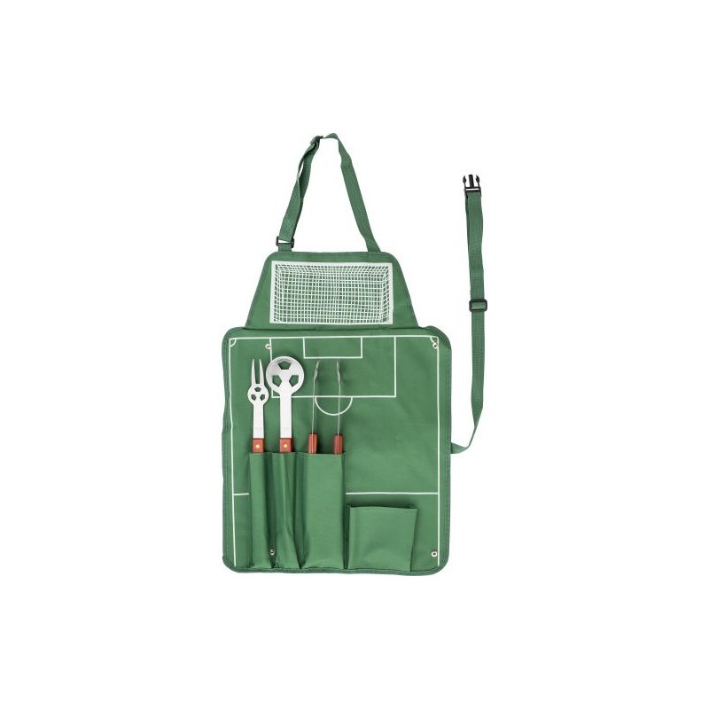 Tablier barbecue  en polyester 600D Christina Matières : coton Couleurs : vert cadeau entreprise pas cher