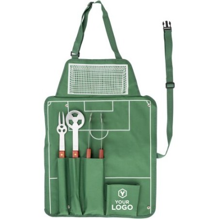Tablier barbecue  en polyester 600D Christina Matières : coton Couleurs : vert goodies publicitaire événementiel