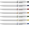 Stylo à bille publicitaire personnalisable en plastique Matières : nickel Couleurs : blanc impression logo haute qualité