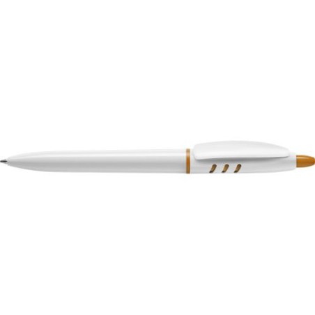 Stylo à bille publicitaire personnalisable en plastique Matières : nickel Couleurs : blanc cadeau affaires élégant