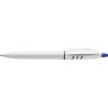 Stylo à bille publicitaire personnalisable en plastique Matières : nickel Couleurs : blanc marquage laser ultra précis