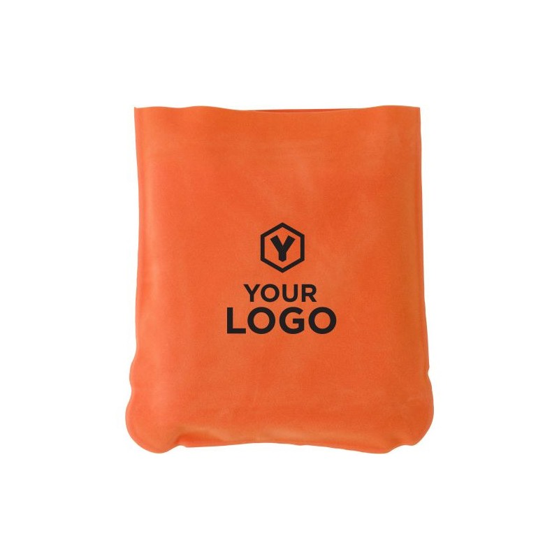 Repose-tête gonflable personnalisé pour voyage - Stanley Matières : coton Couleurs : orange objet promo petit budget