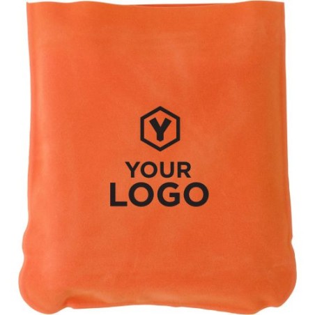 Repose-tête gonflable personnalisé pour voyage - Stanley Matières : coton Couleurs : orange objet promo petit budget