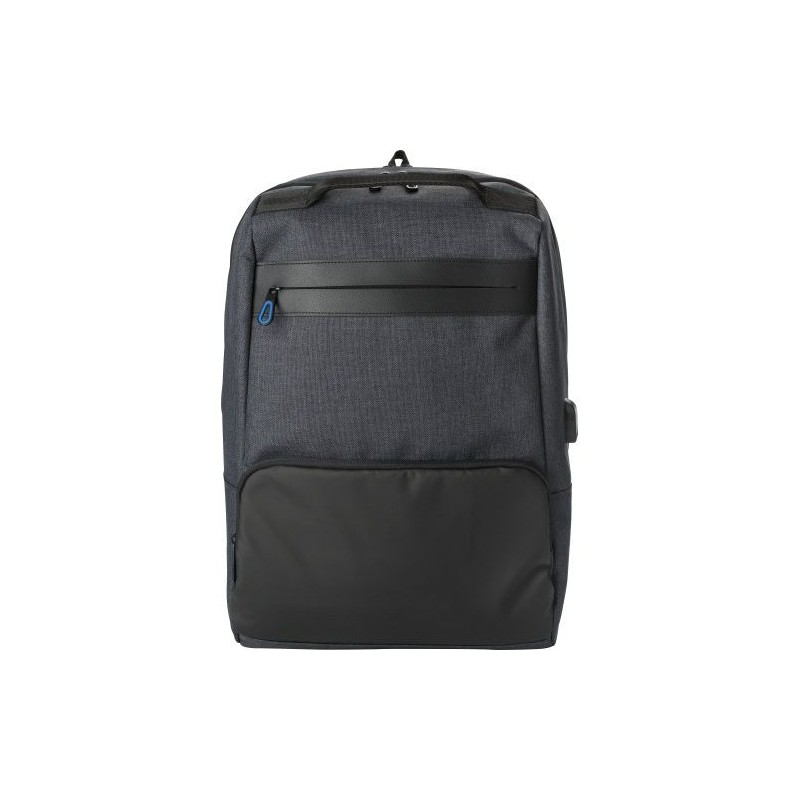 Sac à dos personnalisé porte-ordinateur en PVC avec USB Romy Matières : PVC Couleurs : noir cadeau entreprise pas cher
