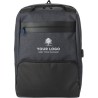 Sac à dos personnalisé porte-ordinateur en PVC avec USB Romy Matières : PVC Couleurs : noir goodies publicitaire événementiel