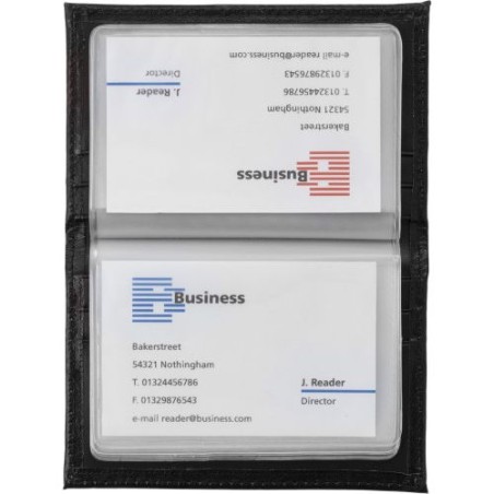 Étui Porte-Cartes Éco-responsable en Cuir Reconstitué - Bethany Matières : synderme Couleurs : noir cadeau entreprise pas cher