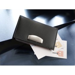Étui Porte-Cartes Éco-responsable en Cuir Reconstitué - Bethany Matières : synderme Couleurs : noir marquage laser ultra précis