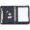 Porte-documents classeur A4 en cuir reconstitué personnalisé Lilo Matières : synderme Couleurs : noir personnalisable avec votre