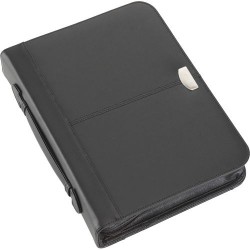 Porte-documents classeur A4 en cuir reconstitué personnalisé Lilo Matières : synderme Couleurs : noir cadeau entreprise pas cher