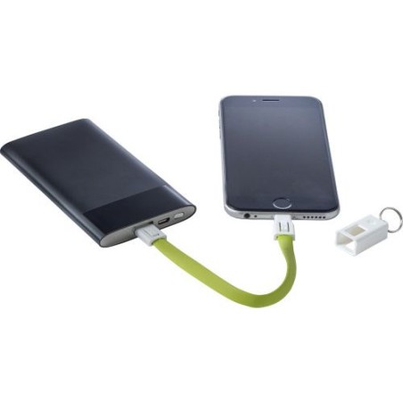 Câble de charge USB/Lightning personnalisé pour objets publicitaires Pierre Matières : métal Couleurs : rouge impression logo ha