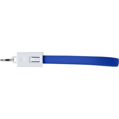 Câble de charge USB/Lightning personnalisé pour objets publicitaires Pierre Matières : métal Couleurs : bleu cobalt personnalisa