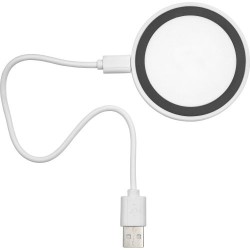 Chargeur à induction personnalisé  pour objets publicitaires Alana Matières : plastique Couleurs : blanc