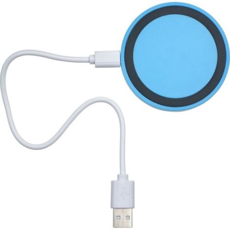 Chargeur à induction personnalisé  pour objets publicitaires Alana Matières : plastique Couleurs : blanc marquage laser ultra pr
