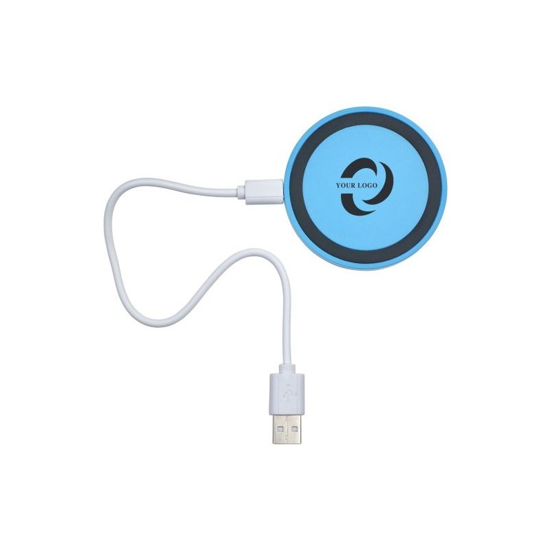 Chargeur à induction personnalisé  pour objets publicitaires Alana Matières : plastique Couleurs : blanc objet promotionnel éco-