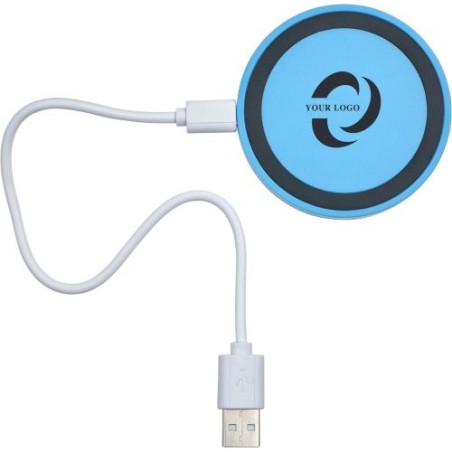 Chargeur à induction personnalisé  pour objets publicitaires Alana Matières : plastique Couleurs : blanc objet promotionnel éco-