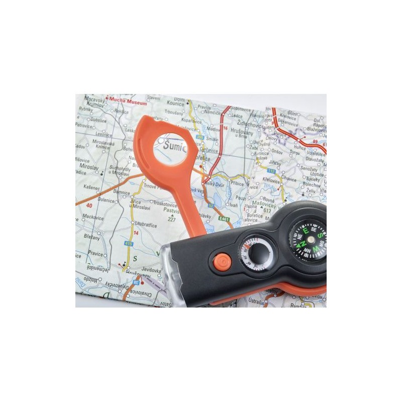 Kit de survie essentiel avec accessoires outdoor personnalisé Andrea Matières : plastique Couleurs : orange livraison express 24