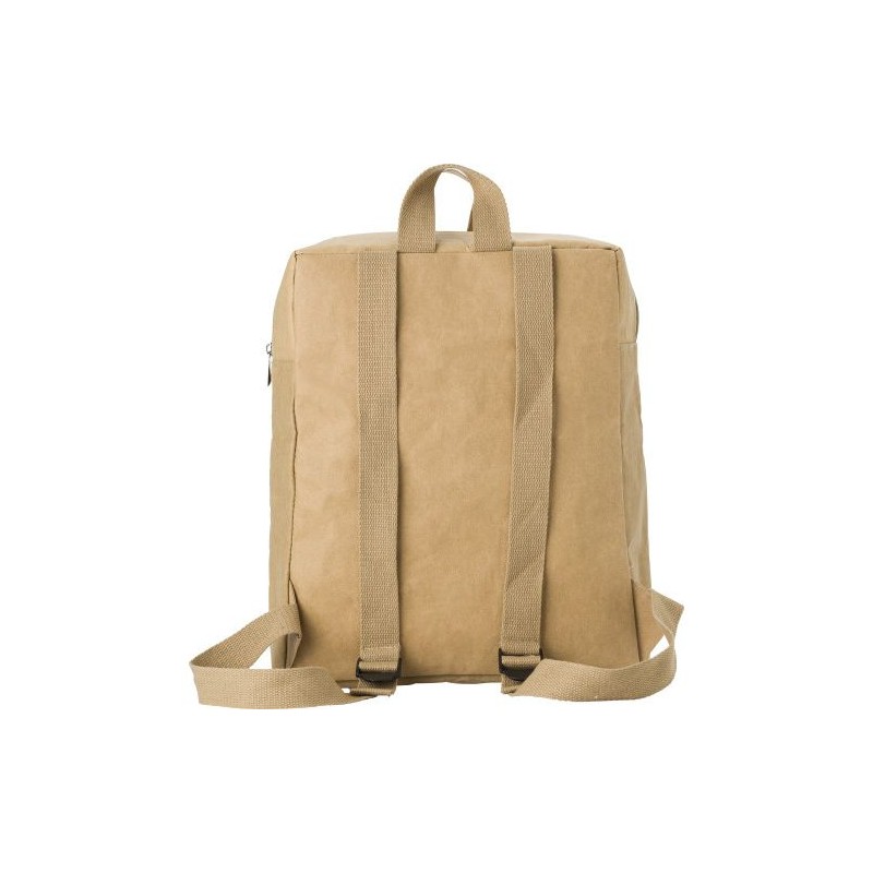 Sac à dos  et personnalisé en papier laminé Samanta Matières : papier Couleurs : brun personnalisable avec votre logo