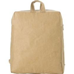 Sac à dos  et personnalisé en papier laminé Samanta Matières : papier Couleurs : brun cadeau entreprise pas cher