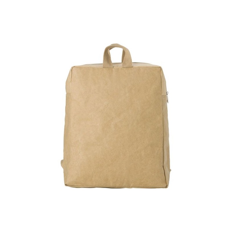 Sac à dos  et personnalisé en papier laminé Samanta Matières : papier Couleurs : brun cadeau entreprise pas cher