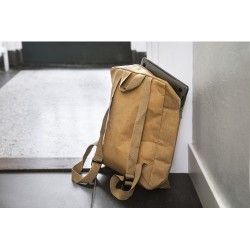 Sac à dos  et personnalisé en papier laminé Samanta Matières : papier Couleurs : brun marquage laser ultra précis