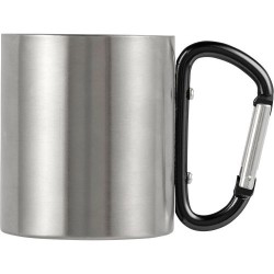 Mug publicitaire double paroi personnalisé Nella Matières : métal Couleurs : noir