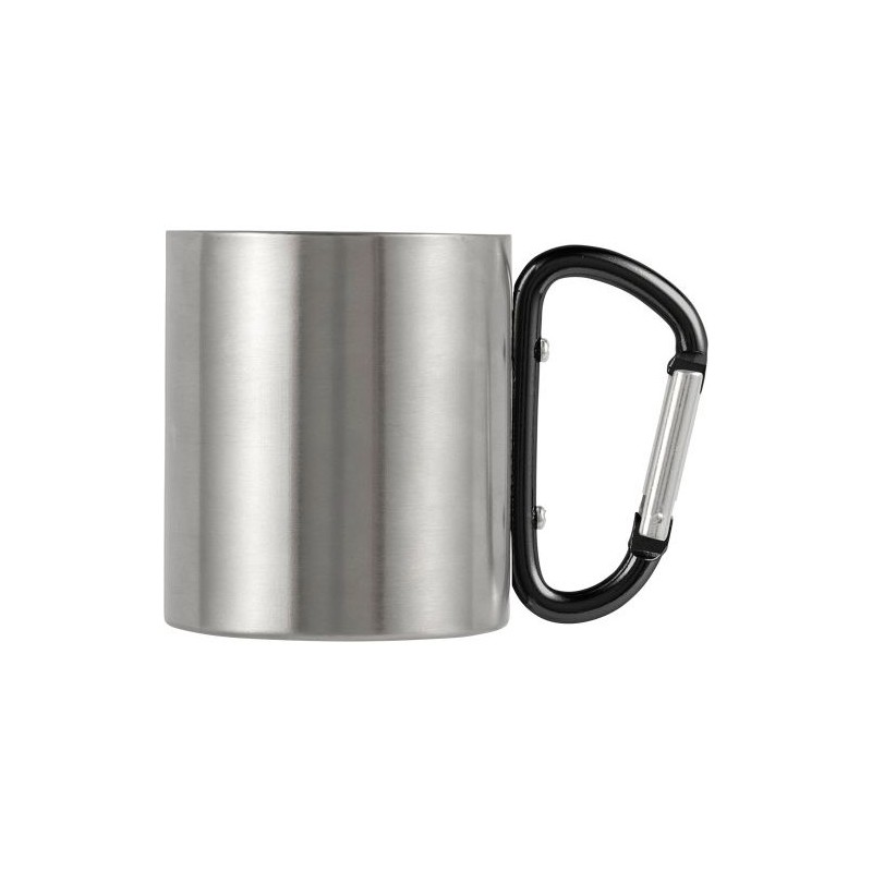 Mug publicitaire double paroi personnalisé Nella Matières : métal Couleurs : noir